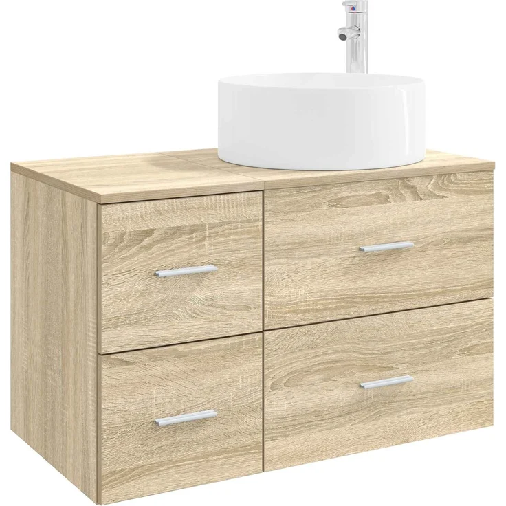vidaXL Badezimmerschrank-Set 2 stk. Sonoma-Eiche 79,5 x 44,5 x 80 cm 3404010 – Bild 2