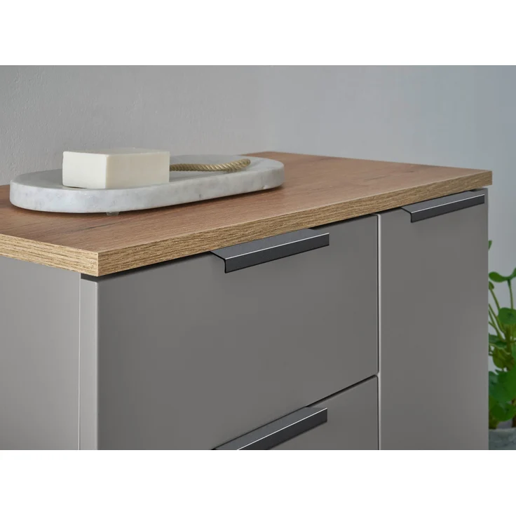 Badezimmer-Set >Denver< (3-tlg.) in grau matt / Evoke Eiche Dekor - 160x195x35 (BxHxT) – Bild 9