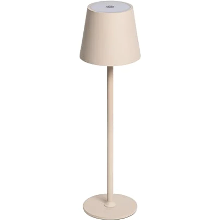 Idena 50152 Touch LED Tischlampe beige, dimmbar mit USB-Anschluss und drei Farbmodi, 24-38 cm höhenverstellbar – Bild 1