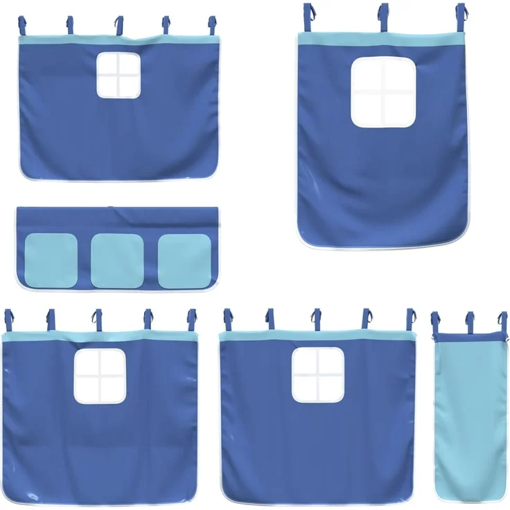 vidaXL Vorhänge für Hochbett Blau Polyester 835914 – Bild 2