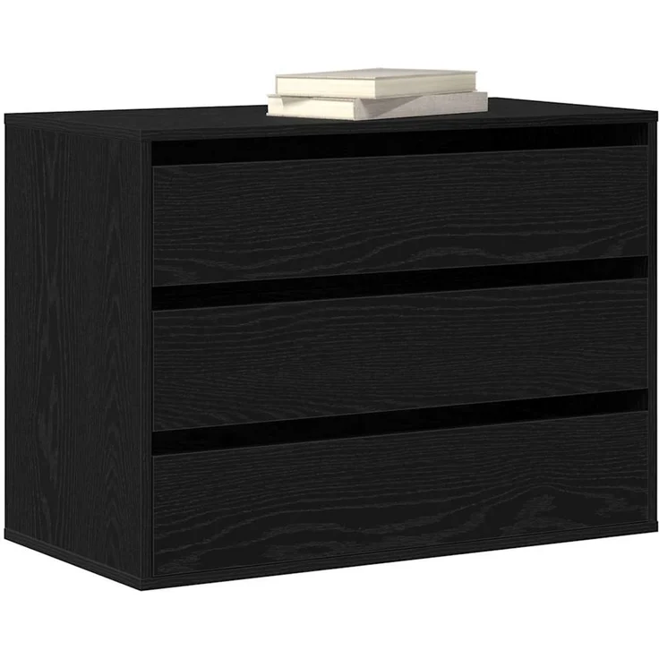 vidaXL Schubladenschrank Schwarz 80 x 41 x 58 cm Holzwerkstoff 868902 – Bild 3
