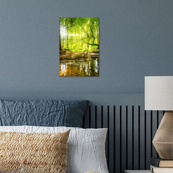 MuchoWow Poster Wald - Landschaft - Wasser - Bäume - Sonne - Grün - Natur, (1 St), Poster ohne Rahmen, Wandbild, Wandposter, 30x20 cm – Bild 4