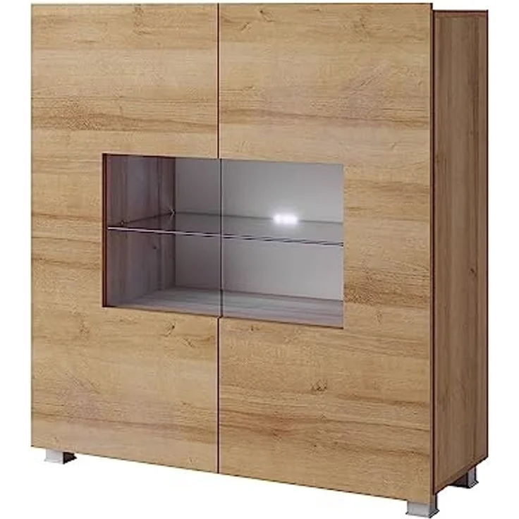 Lomadox Highboard CAIRNS-132, in Eiche Nb, Modern, grifflos – Bild 1