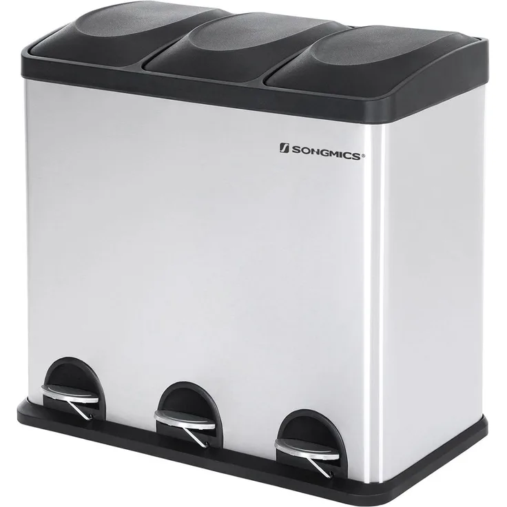 Mülleimer Mülltrennsystem 54L mit Inneneimer große Abfallbehälter Treteimer Edelstahl LTB54L
