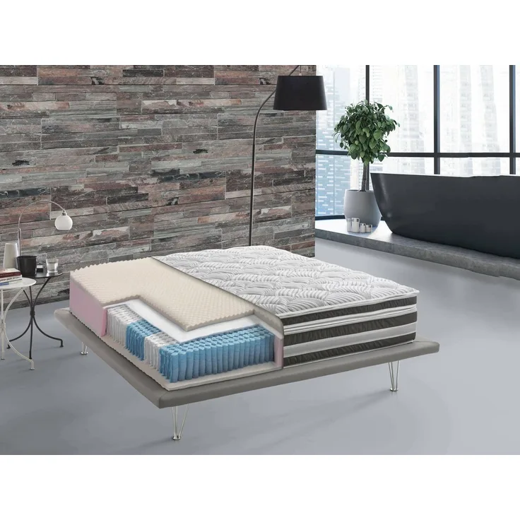 Talamo Italia - Loretta-Einzelmatratze, abnehmbarer Bezug aus Memory-Schaum und Taschen-Mikrofedern, 100 % Made in Italy, milbenhemmend und hypoallergen, 80 x 190 x 32 cm