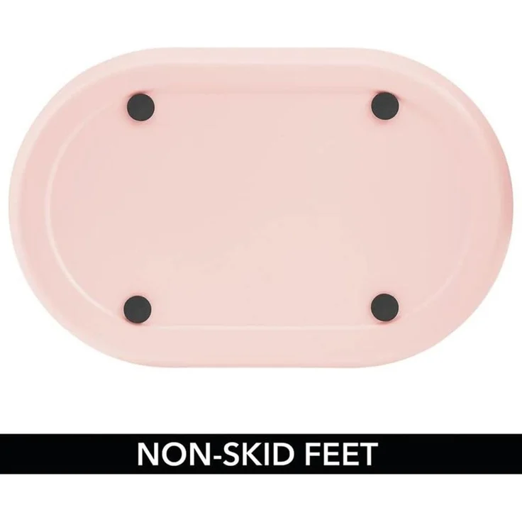 mDesign Mülleimer Abfalleimer Papierkorb Oval 9.5L Metall Rosa platzsparend – Bild 4