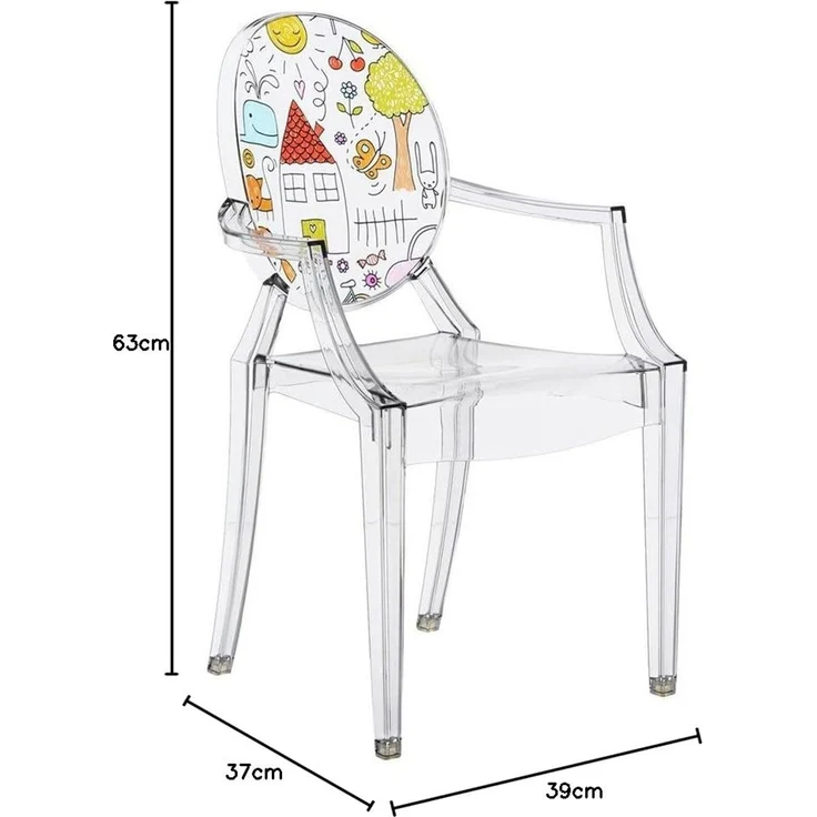 Kartell Loulou Ghost Kinderstuhl, Polykarbonat, Transparent, 37 x 40 x 63 cm – Bild 3