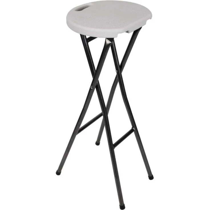 Barstuhl Hocker für Innen- und Außenbereich wasserfester Stahlrahmen Höhe: 80cm