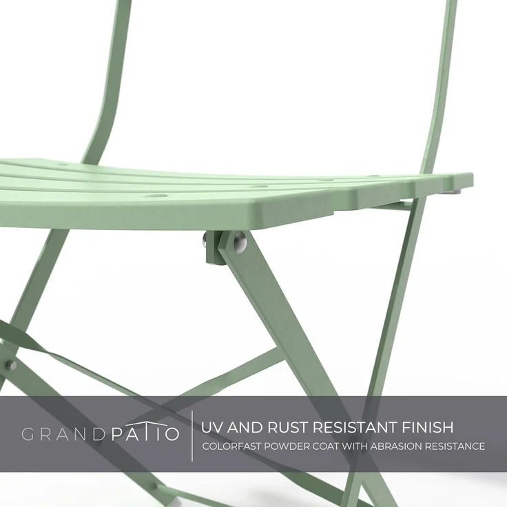Grand patio Bistro Set 3tlg. Premium Stahl Klappbar Gartenmöbel Grün – Bild 7