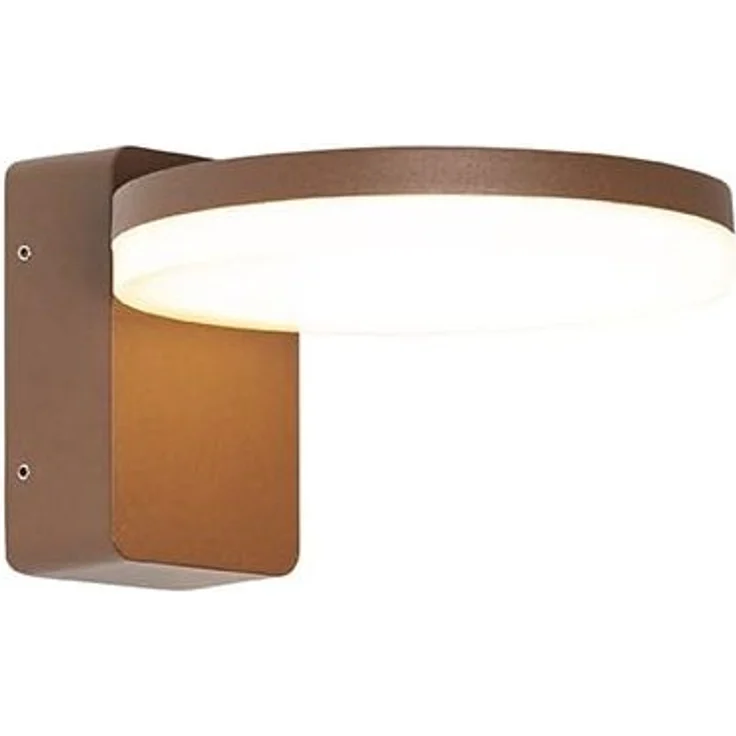 Qazqa Außen-Wandleuchte Esmee, LED fest integriert, (nicht austauschbare) LED, Rostbraun, Modern, Aluminium, 1-flammig – Bild 1