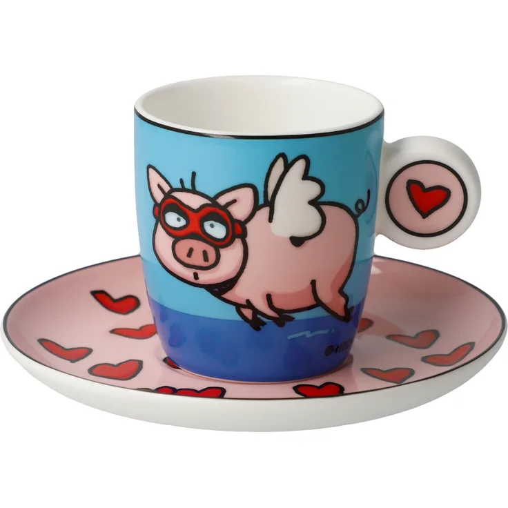 Goebel / Ed Eck- When Pigs Fly,Espressotasse,12,0cm x 12,0cm x 7,0cm / Fine Bone China / 12,0cm x 12,0cm x 7,0cm