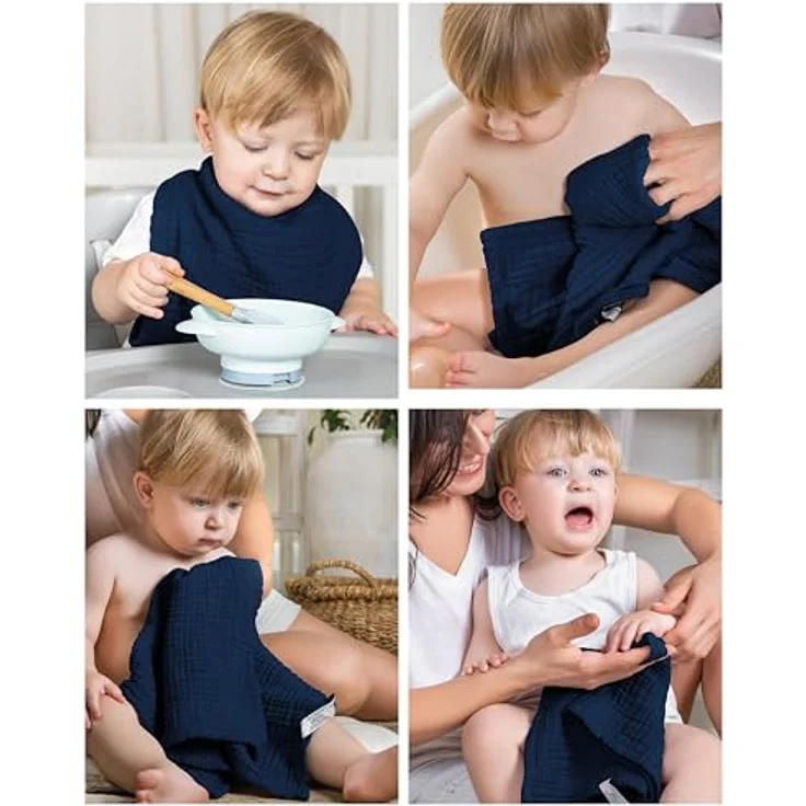 Laynenburg Spucktuch Baby 10er-Set in 30x50cm aus extra weichem Musselin - 100% Baumwolle, Musselin-tücher als Mulltücher, Mullwindeln oder Stoffwindeln – Bild 4