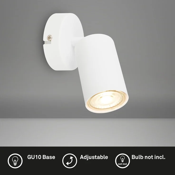 Briloner Leuchten Deckenleuchte LED Wandlampe Deckenlampe innen Schlafzimmer Wohnzimmer GU10, Doppelpack, ohne Leuchtmittel, Abhängig vom Leuchtmittel - Warmweiß / Neutralweiß / Kaltweiß, Wandlampe Innen 80 x 15,5 cm Silberfarbig max. 9W GU10 Kinderzimmer – Bild 2