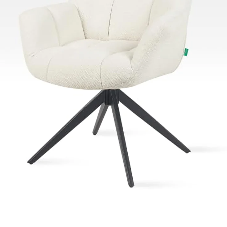 DUBI Möbel Drehstuhl Mika-Mila, creme, 360° drehbar, Metallgestell, 125 kg Belastbarkeit, 65x81x66 cm – Bild 8