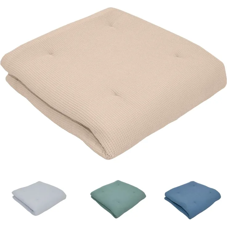 ULLENBOOM ® Baby Krabbeldecke 140x140 cm gepolstert in Sand (Made in EU) - Krabbeldecke für Baby mit 100% ÖkoTex Baumwolle, ideal als Babydecke, Laufgittereinlage & Spieldecke