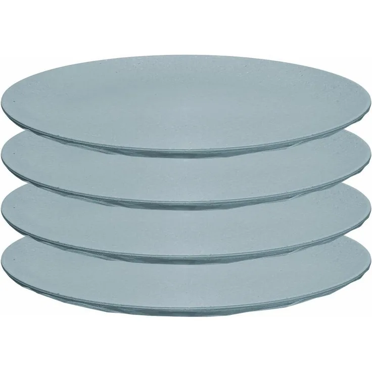 Koziol Flacher Teller Club Plate 4er Set, Biozirkulärer Kunststoff, Nature Flower Blue, 26 cm, 5005716