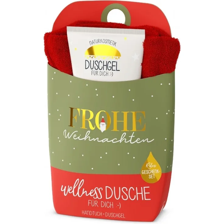 Wellnessdusche Geschenkset Duschgel Handtuch la vida Weihnachten Santa 1081261