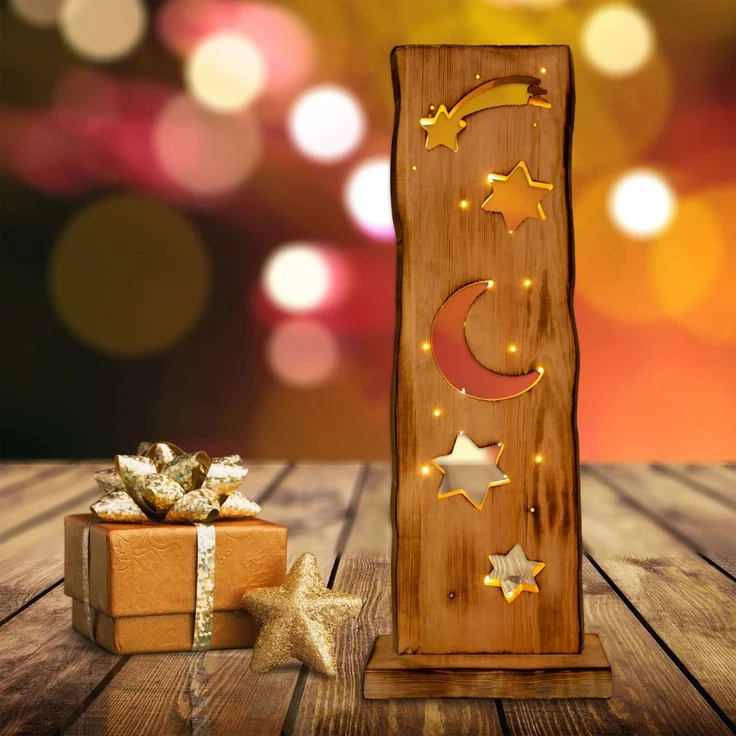 Weihnachtsbeleuchtung Draußen LED Weihnachtsdeko Außen Holz mit Timer 5270627 – Bild 3