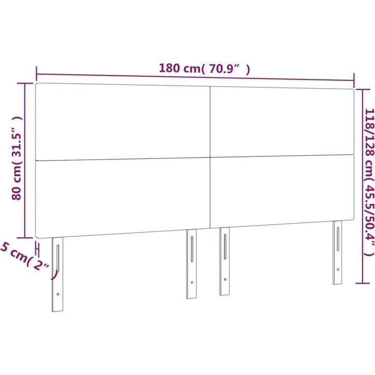 vidaXL Kopfteile 4 Stk. Schwarz 90x5x78/88 cm Stoff 3116068 – Bild 8
