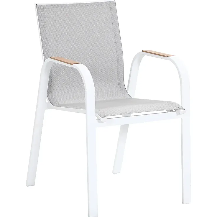 Vente-unique - SERUNO Gartenessgruppe Metall BeigeWeiß - B 65 cm100 cm x H 86,5 cm75 cm x L 52 cm155 cm245,5 cm – Bild 7