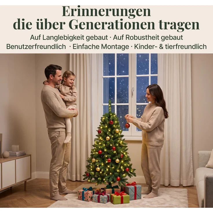 Aurelia Home Künstlicher Weihnachtsbaum 120 cm – PVC-Zweige, Kreuzständer – Bild 5