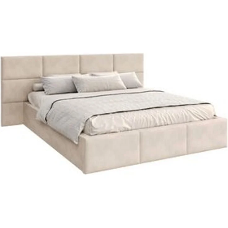 FDM Polsterbett DORIS Bettgestell 90x200, 120x200, 140x200, 160x200, 180x200 (verfügbar 90x200 120x200 140x200 160x200 180x200cm, Bettrahmen, Bett, mit großen gepolsterten Kopfteil, mit Bettkasten zum aufklappen), Hebbarer Metallrahmen, Bettkasten, ohn... – Bild 6