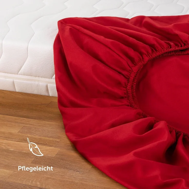 Blumtal® Spannbettlaken 200x200 cm aus Microfaser - Oekotex zertifiziertes Bettlaken 200x200 cm - Spannbetttuch 200x200 cm/Leintuch 200x200 cm - Bettbezug 200x200 cm - Bettbezug - Bettlaken - Rot – Bild 5