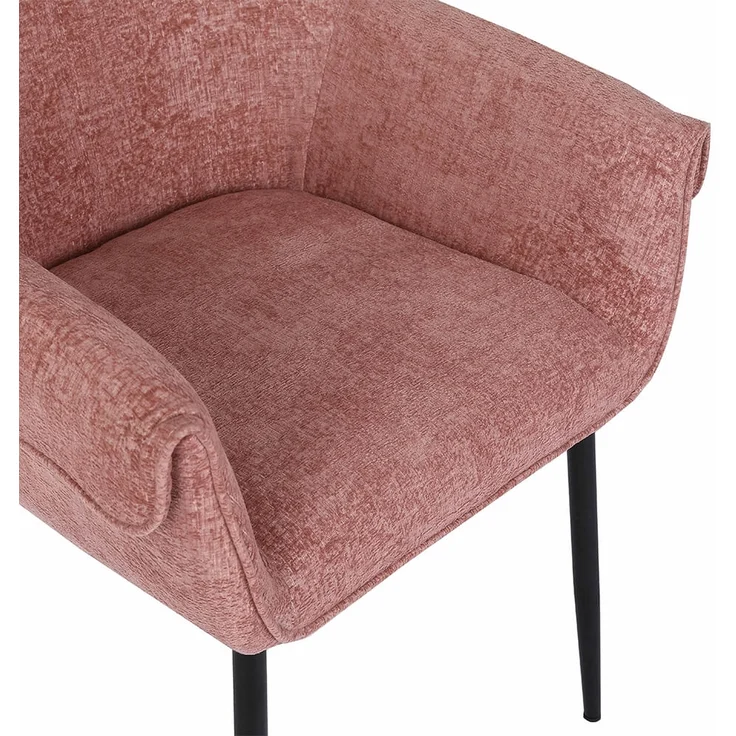 HOME DELUXE Esszimmerstuhl chenille CHENO - 1er Set Rosa – Bild 3