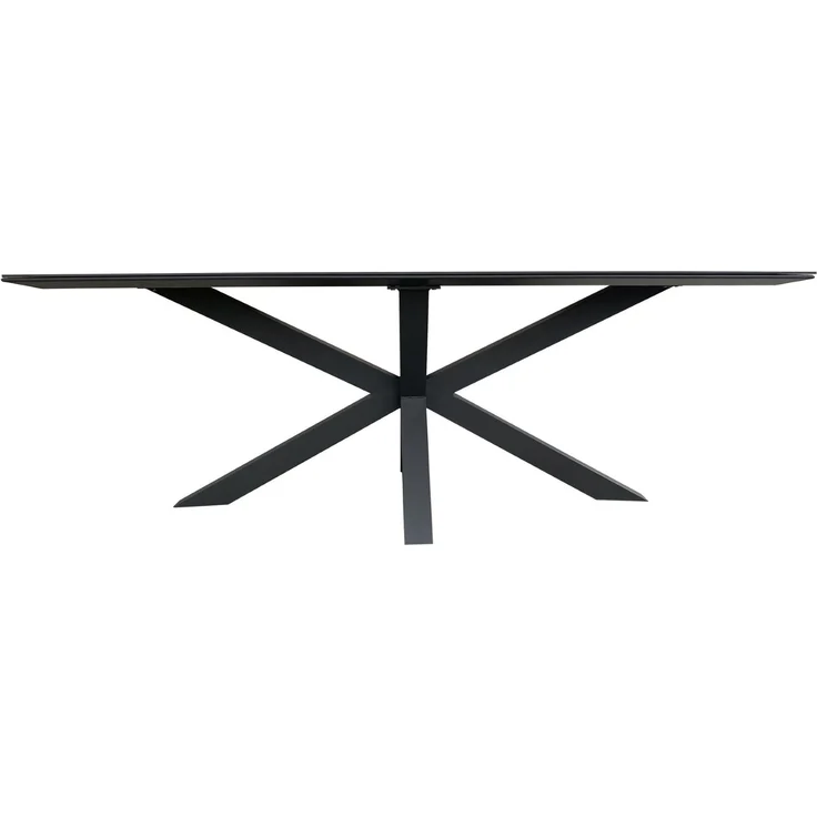 Tisch Malaga - 200 x 90 cm - gesinterter Stein dunkelgrau - Gestell Kreuz-Form – Bild 4