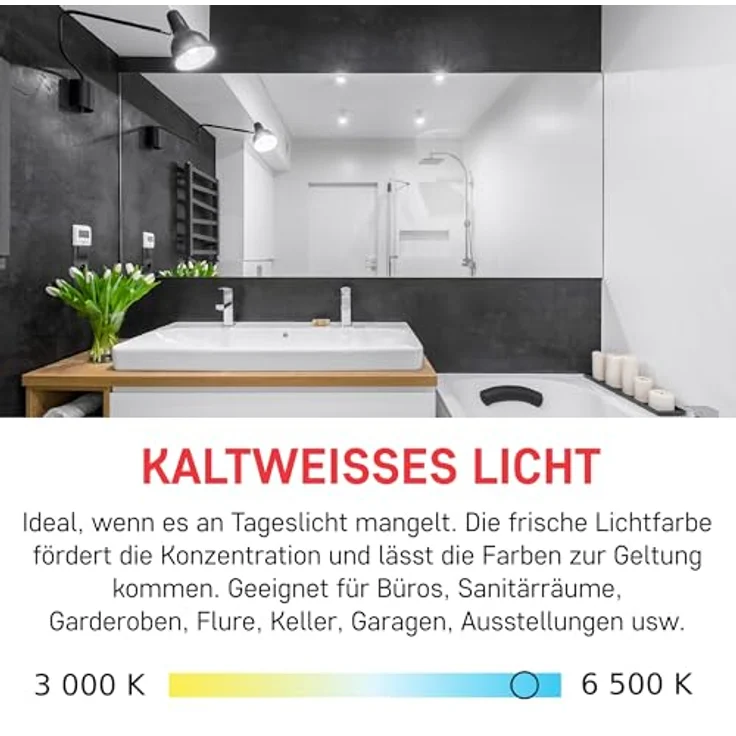 EMOS LED Lampe Candle E14, 6,5W, Ersatz für 60W Glühbirne, 806 lm, Kaltweiß 6500 K, 30.000 h Lebensdauer, 240° Abstrahlwinkel, CRI min. 80 – Bild 5