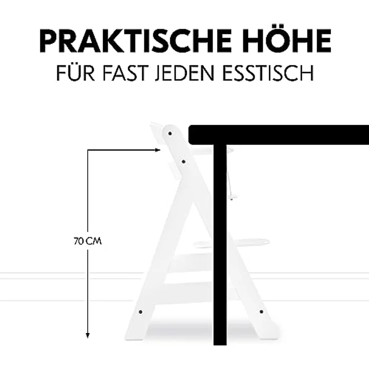 Hauck 'Alpha+' Treppenhochstuhl, weiß, ab 6 Monaten, mitwachsend, höhenverstellbar, bis 90 kg belastbar – Bild 8
