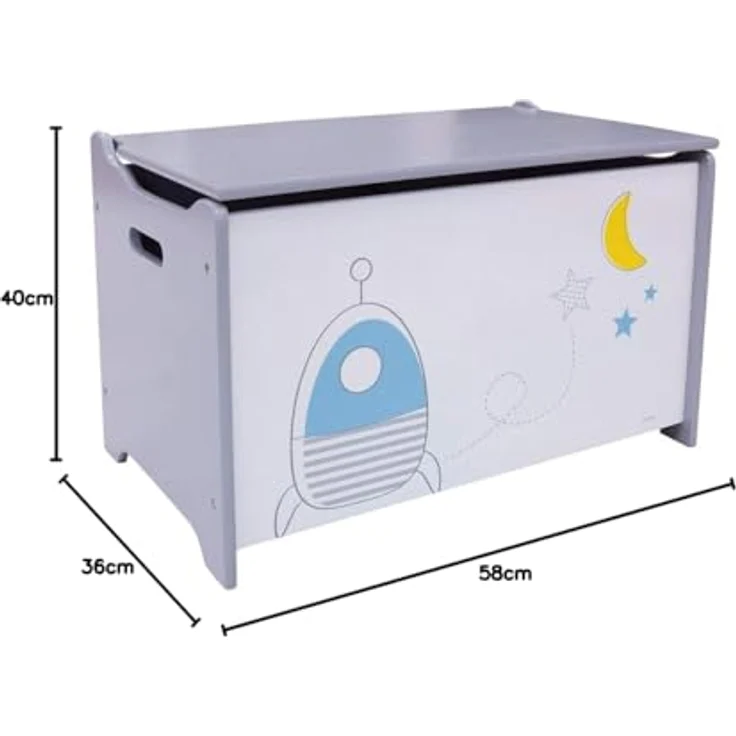 Fun House 713043 Space Spielzeugkiste für Kinder, 40 x 58 x 36 cm, Blau – Bild 8