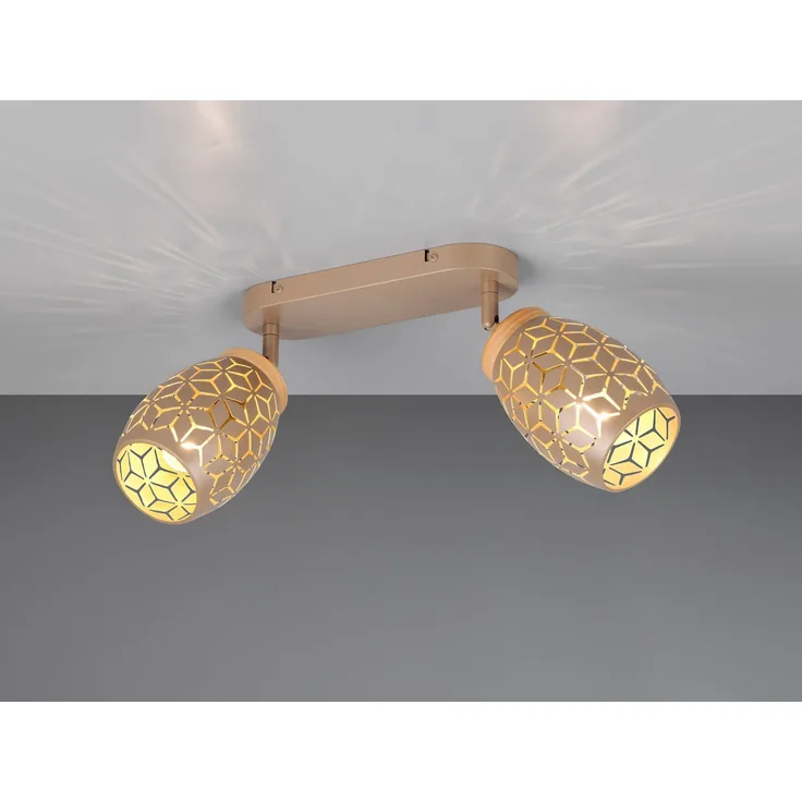 Reality Leuchten Spotbalken Bidar R81572065, Metall Coffee, exkl. 2x E14