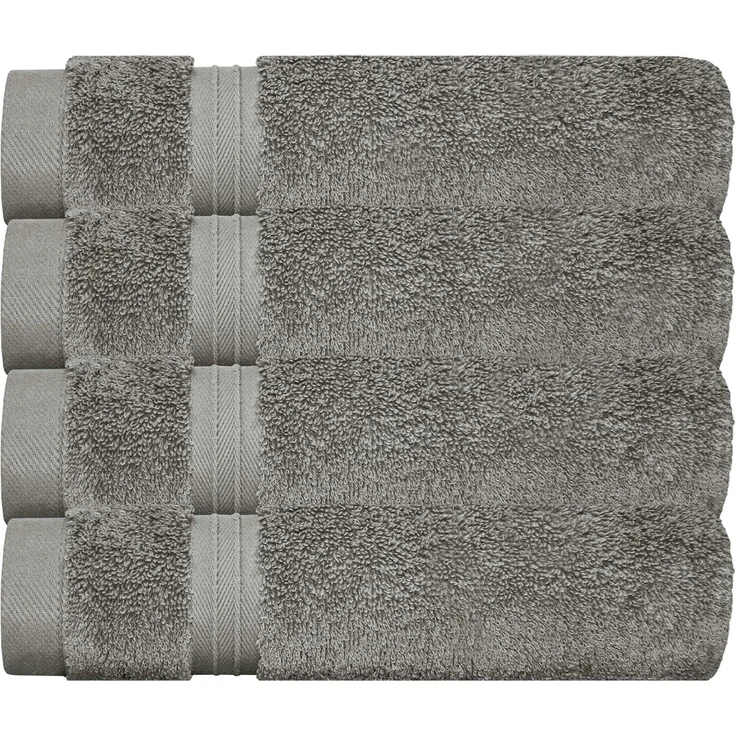 Lashuma Gästehandtücher Linz, Frottee (4-St), Flauschige Gästetücher grau 30x50 cm – Bild 6