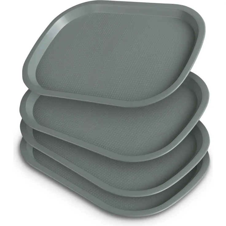 Tablett Kunststoff - 37,7cm x 27,7cm Grün 4er-Pack