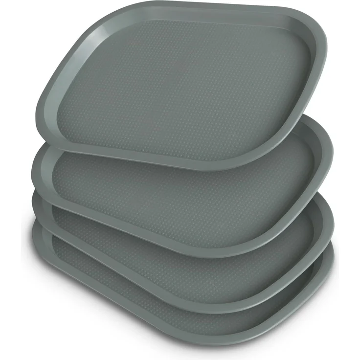 Tablett Kunststoff - 37,7cm x 27,7cm Grün 4er-Pack – Bild 1