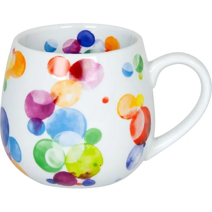 KÖNITZ 1111432263 Kuschelbecher 400 ml Colourful Cast - Bubbles, Porzellan / Becher bunt
