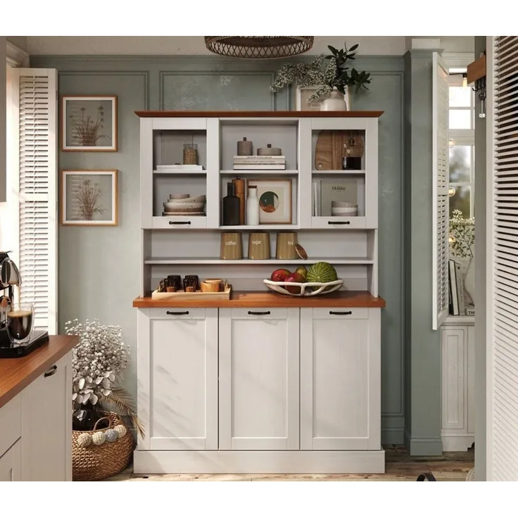 Home affaire Küchenbuffet Teramo Breite/Höhe 126/181 cm, mit Metallgriffen
