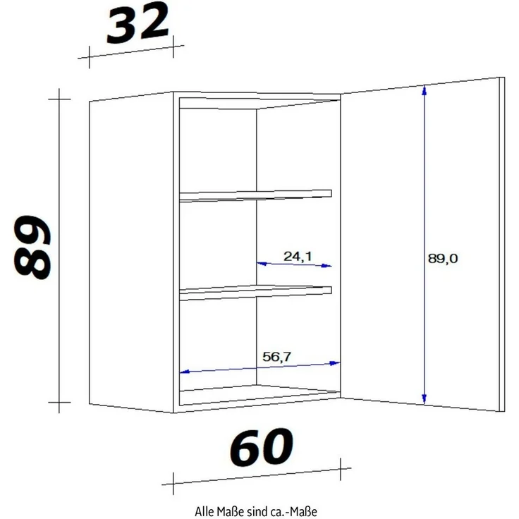 Flex-Well Hängeschrank Vintea (B x H x T) 60 x 89 x 32 cm, für viel Stauraum – Bild 3