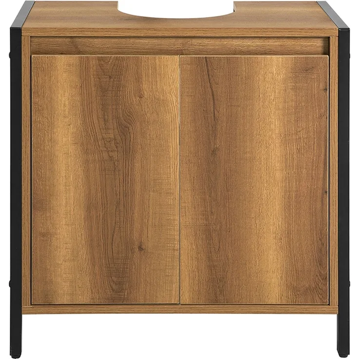 SoBuy BZR63-PF Waschbeckenunterschrank, Spanplatte, Melamin, Hellbraun, 60 x 60 x 30 cm