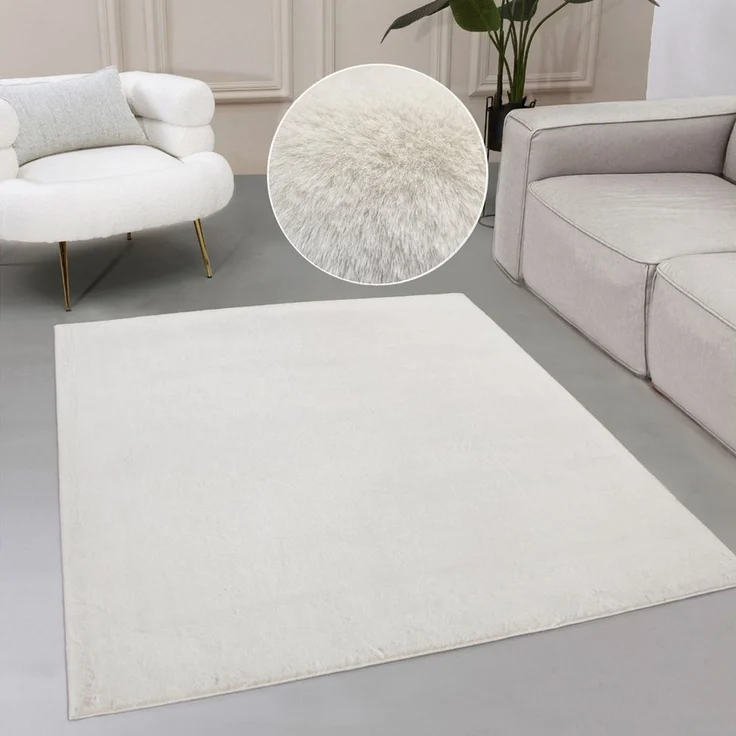 OTTO home Fellteppich Balu, Kunstfellteppich, Modern, Langflor Teppich, rechteckig, Höhe: 20 mm, Kaninchenfell-Haptik, kuschelig, weich, Wohnzimmer, Schlafzimmer – Bild 5