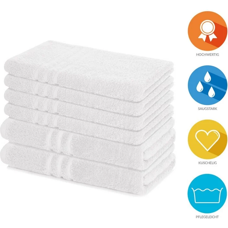 Lavea Handtuch Set Elena, Duschtücher, Handtücher, Gästetücher, Waschhandschuhe, 100% Baumwolle (Set, 6-St), Frottierserie, weich & saugstark, pflegeleicht, 500 g/m² Frottier – Bild 1
