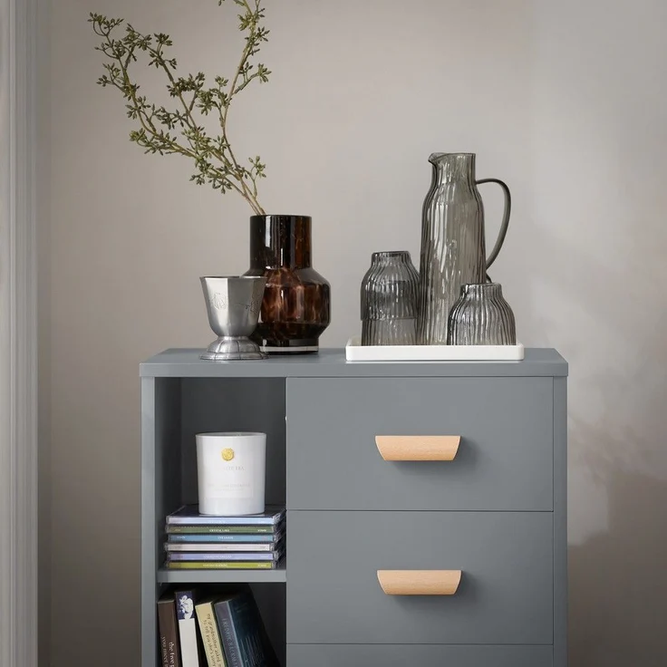 SoBuy FBT95-HG Nachttisch, MDF, Lackiert, Grau, 45 x 60 x 35 cm – Bild 5