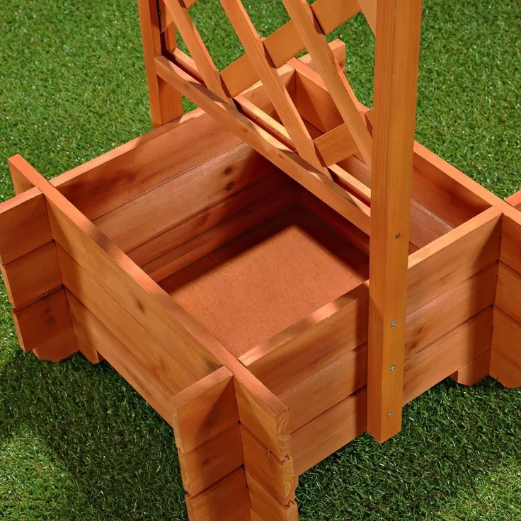 2x Rosenbogen + Pflanzkübel Pergola Spalier Blumenkübel Rankhilfe Torbogen Holz – Bild 7