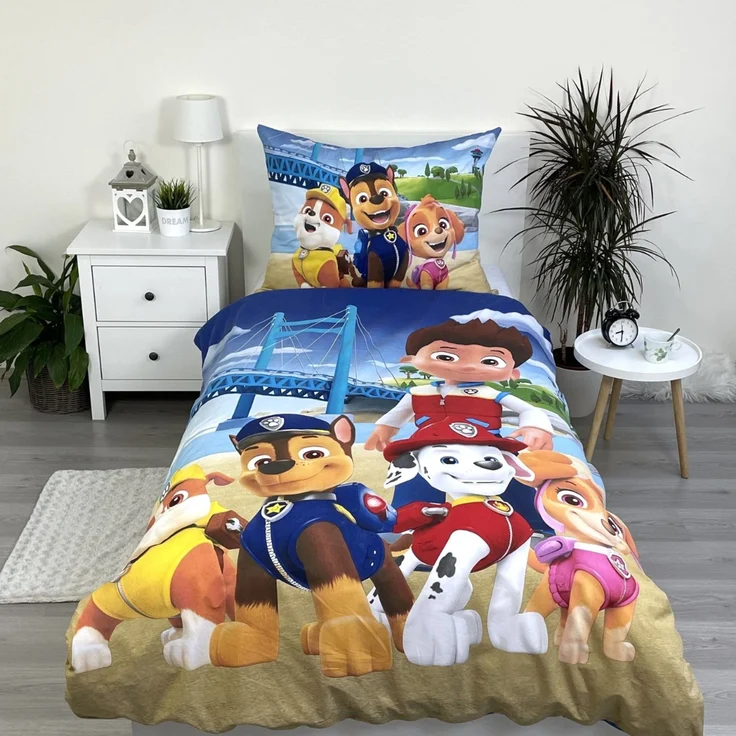 Paw Patrol Bettwäsche-Set für Kinderbett 140 x 200 cm + 70 x 90 cm aus 100% Baumwolle mit Reißverschluss – Bild 2