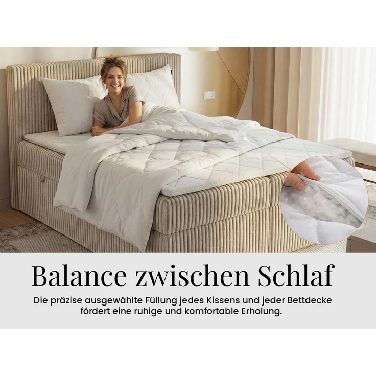 NATENA 3-teiliges Bettdecken-Set 160 x 200 cm inkl. 2 Kissen 80 x 80, Ganzjahresbettdecke, Hypoallergen & Waschbar, Atmungsaktiv & Weich – Bild 6