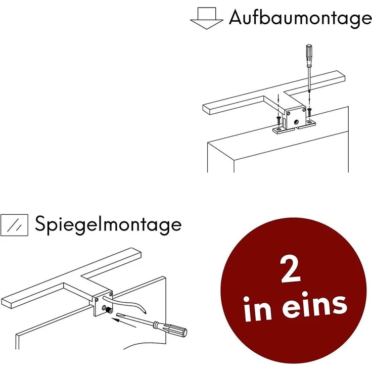 kalb LED Spiegelleuchte LED Badleuchte Badlampe Spiegellampe 230V warmweiss neutralweiss 300mm, neutralweiß – Bild 3