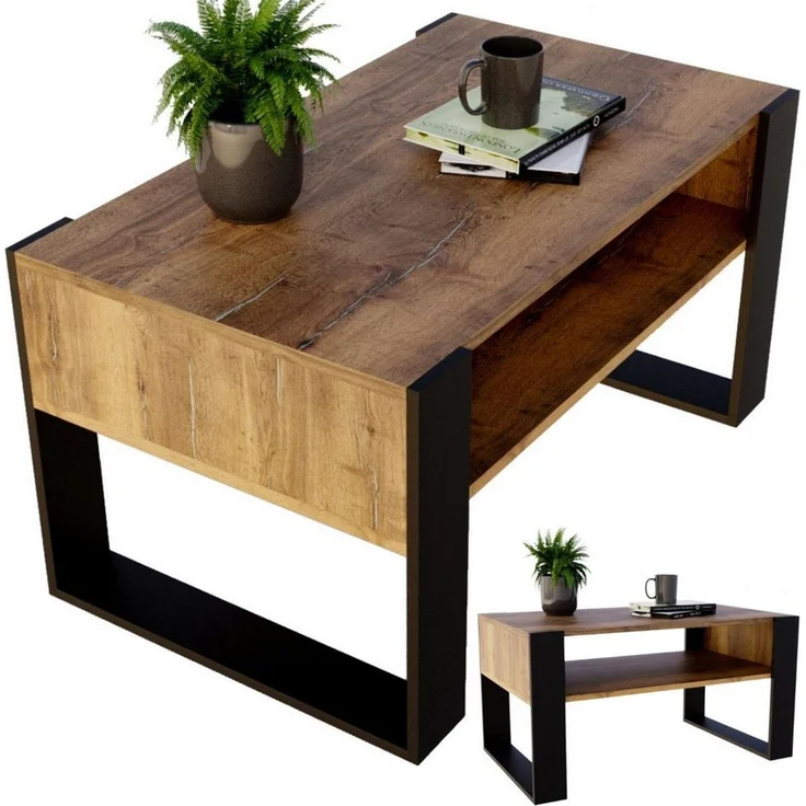 CraftPAK Couchtisch Wohnzimmer Tisch für Couch - mit zusätzlicher Ablagefläche – Bild 1