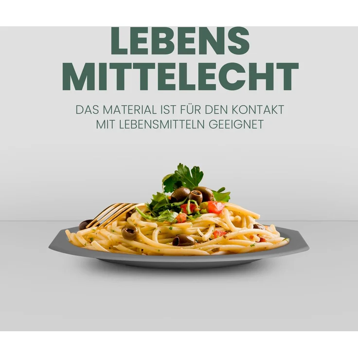 Geschirr Set BPA Frei Grau 30-teilig 6 Personen – Bild 9
