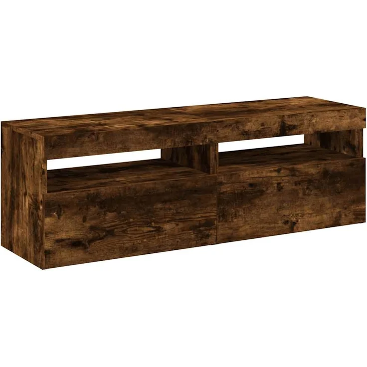 2 pcs TV-Schrank, Lowboard mit LED-Leuchten Räuchereiche 60x35x40 cm – Bild 6